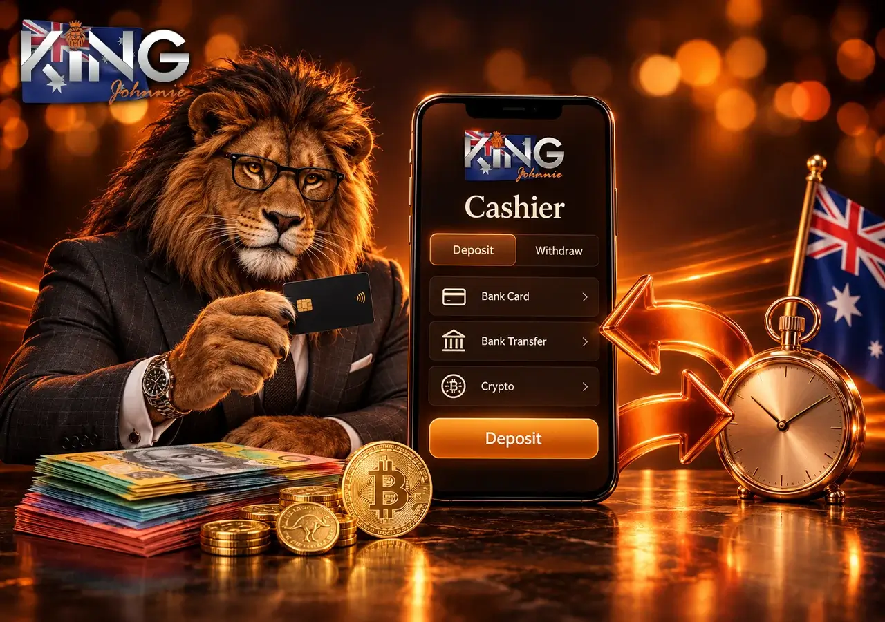 King Johnnie banking in AUD: cards, PayID, Neosurf, e-wallets and crypto payouts